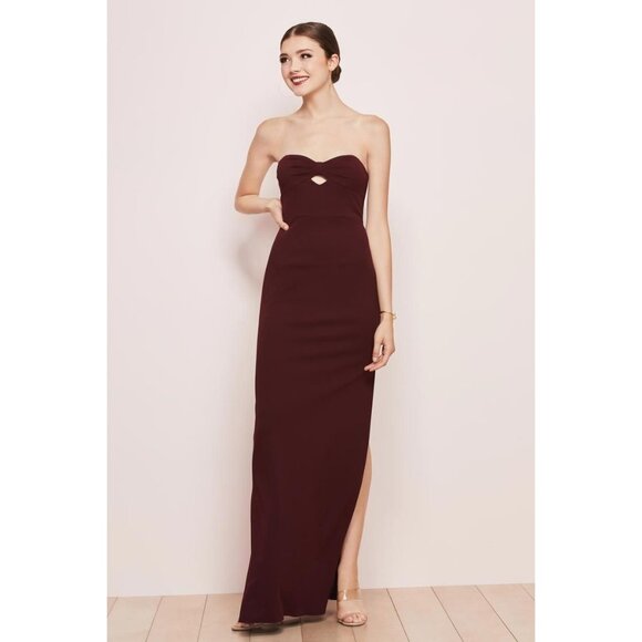 WATTERS & WATTERS Iliana Wine Crepe Stretch Gown Style 6807 Size 10 NEW with tag - Picture 1 of 8
